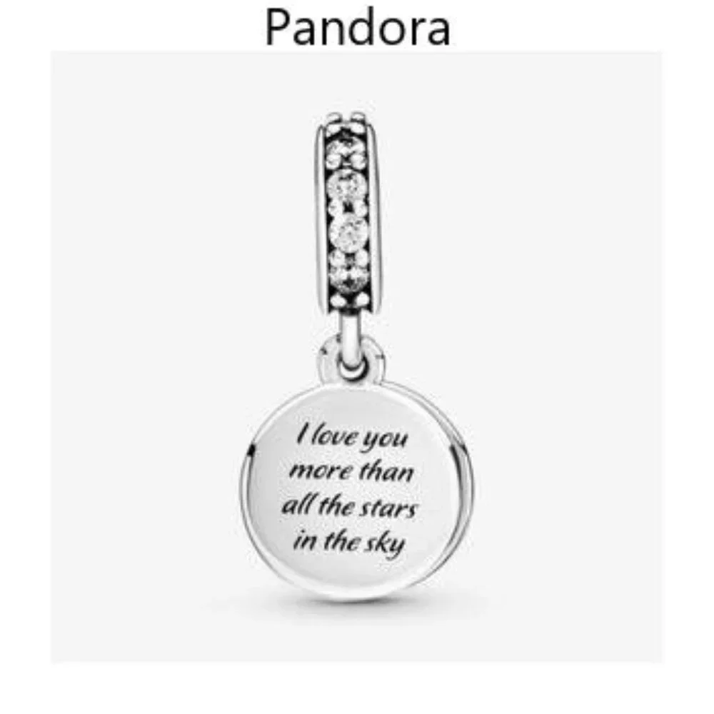 Pandora dark blue night sky star and moon charm